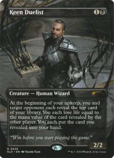 Keen Duelist (#828) (Sheldon's Spellbook) (foil) (borderless)