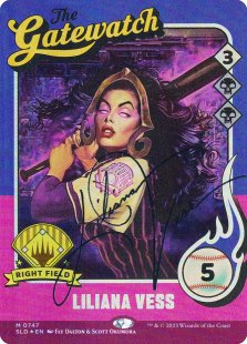 Liliana Vess (#747) (Magic: The Baseballing) (signed) (foil) (showcase)