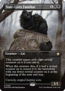 Nine-Lives Familiar (#385) (mana foil) (borderless)