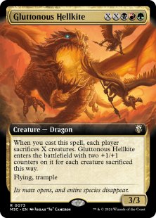 Gluttonous Hellkite (ripple foil) (extended art)