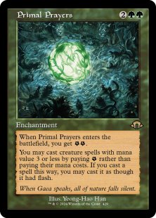 Primal Prayers (#429) (retro frame) (foil) (showcase)