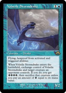 Volatile Stormdrake (#404) (retro frame) (foil) (showcase)