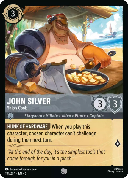 John Silver, Ship's Cook