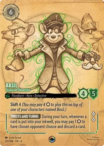 Basil, Disguised Detective (foil) (borderless)