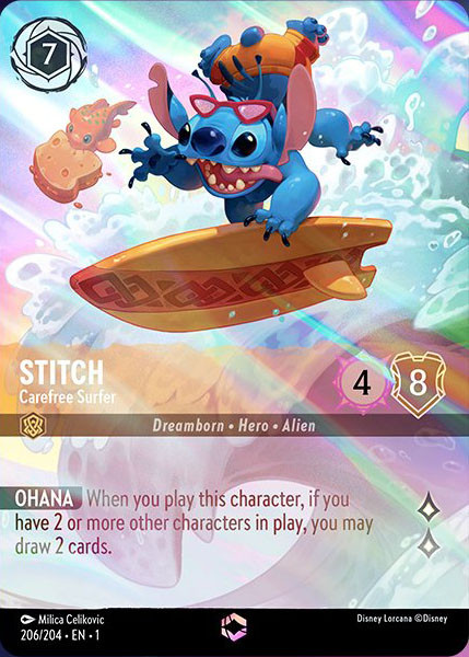 Stitch, Carefree Surfer (foil) (borderless)