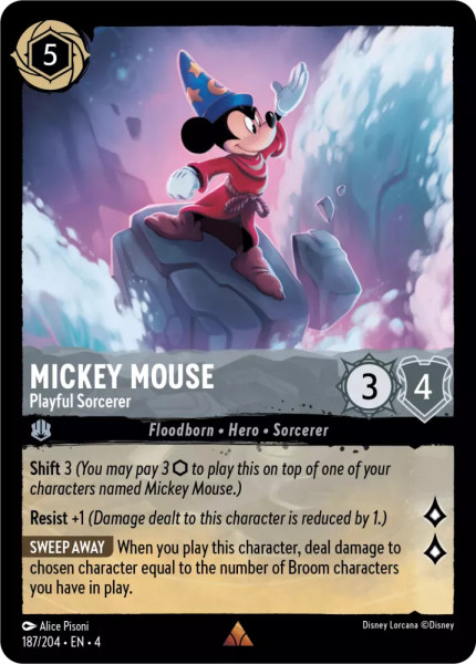 Mickey Mouse, Playful Sorcerer (#187) (foil)