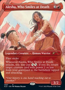 Alesha, Who Smiles at Death (Pride Across the Multiverse) (foil) (borderless)