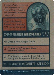 Garruk Wildspeaker (#749) (Magic: The Baseballing) (signed) (foil) (showcase)