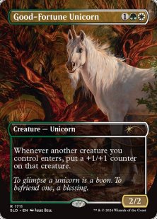 Good-Fortune Unicorn (#1711) (Featuring: Julie Bell) (foil) (borderless)