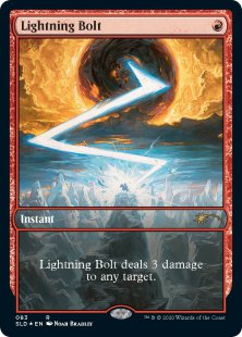 Lightning Bolt (#083) (Mountain, Go) (foil) (full art)