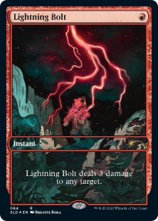 Lightning Bolt (#084) (Mountain, Go) (foil) (full art)