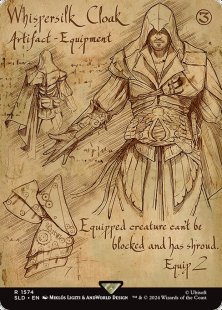 Whispersilk Cloak (#1574) (Assassin’s Creed: Da Vinci’s Designs) (foil) (showcase)