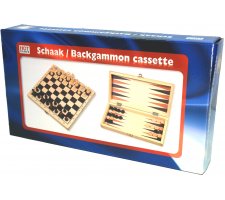 Schaak-/Backgammon Klapcassette 29cm (NL/EN/FR/DE)