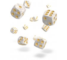 Oakie Doakie Dice Set D6 Marble: White (36 pieces)