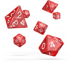 Oakie Doakie Dice Set RPG Marble: Red (7 pieces)