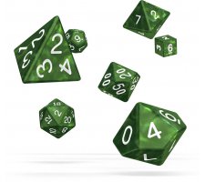 Oakie Doakie RPG Marble Dice Set: Green (7 pieces)