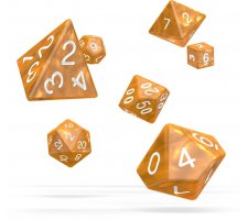 Oakie Doakie RPG Marble Dice Set: Orange (7 pieces)