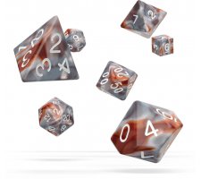Oakie Doakie Dice Set RPG Gemidice: Silver-Rust (7 pieces)
