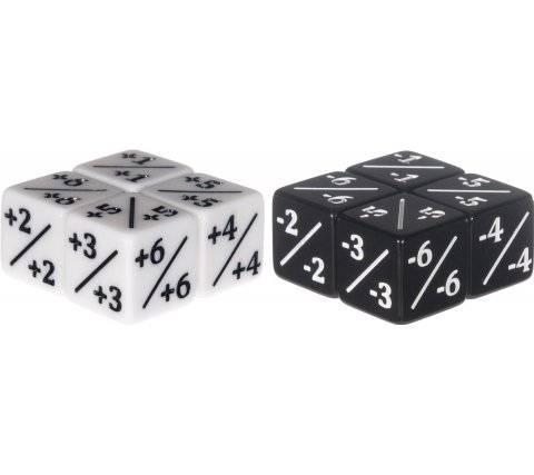 D6 Dice Positive/Negative (8 stuks)