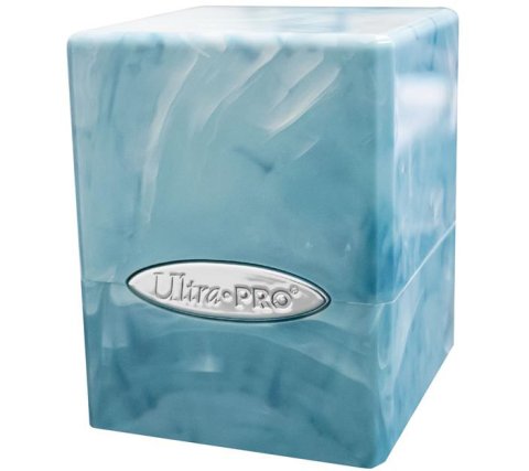 Ultra Pro - Marble Satin Cube Deckbox: Light Blue / White